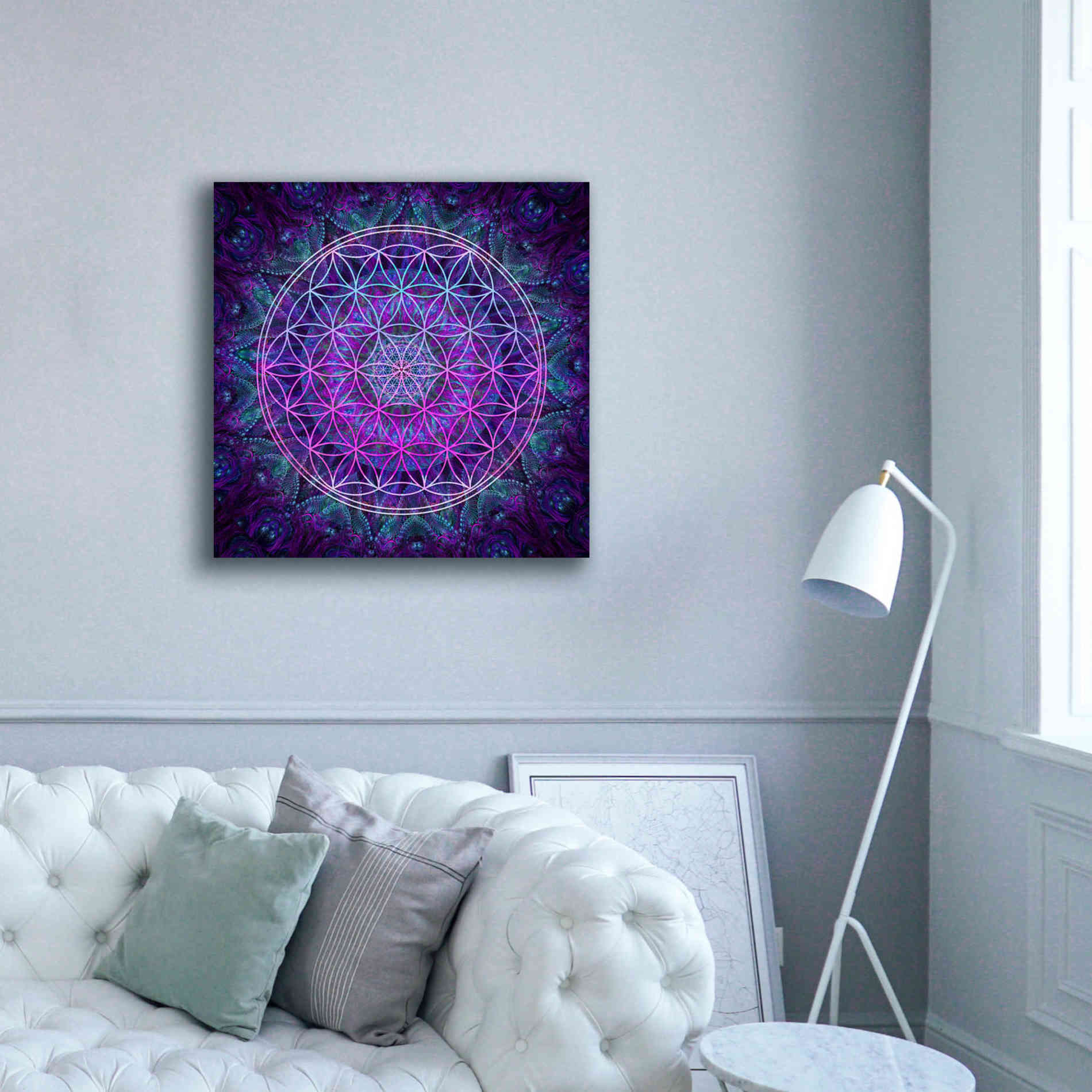 'Flower Of Life' by Cameron Gray Giclee Canvas Wall Art,37 x 37
