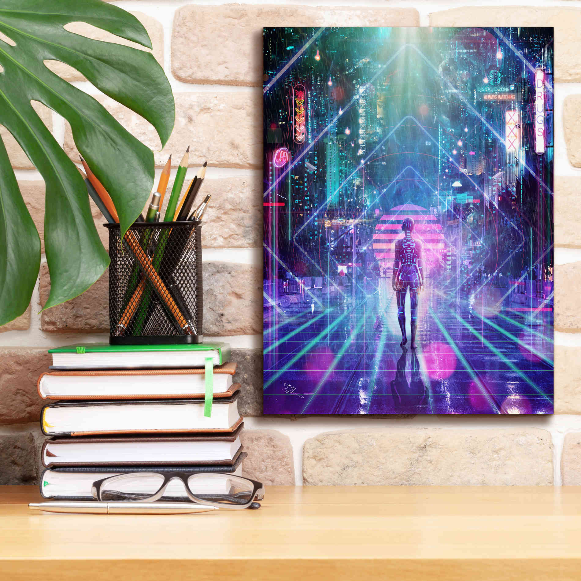 'Neon Zone' by Cameron Gray Giclee Canvas Wall Art,12 x 16