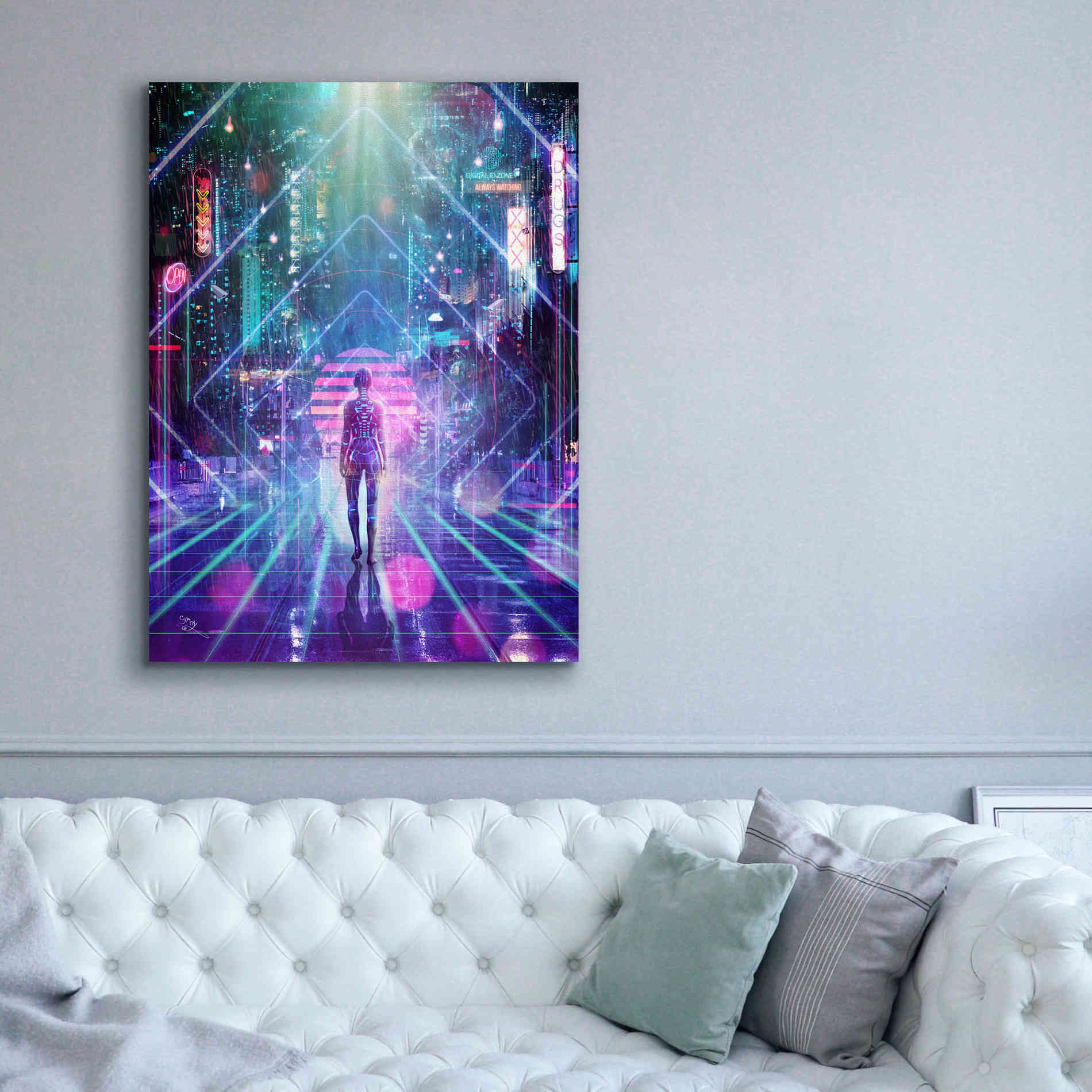'Neon Zone' by Cameron Gray Giclee Canvas Wall Art,40 x 54