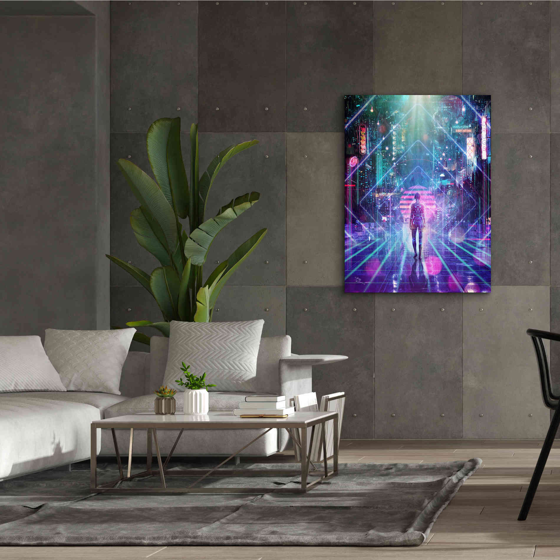 'Neon Zone' by Cameron Gray Giclee Canvas Wall Art,40 x 54