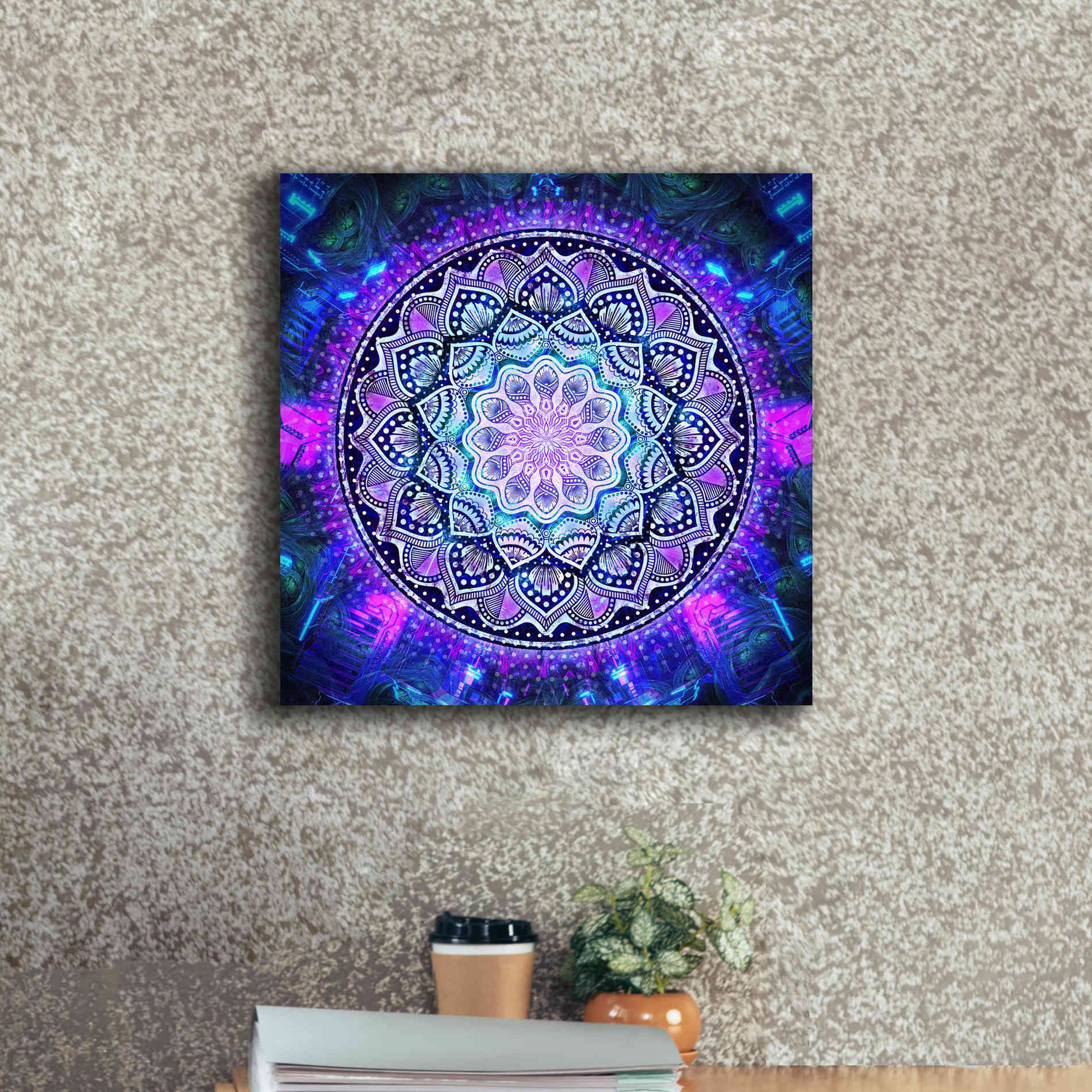 'Sacred Bloom Mandala' by Cameron Gray Giclee Canvas Wall Art,18 x 18