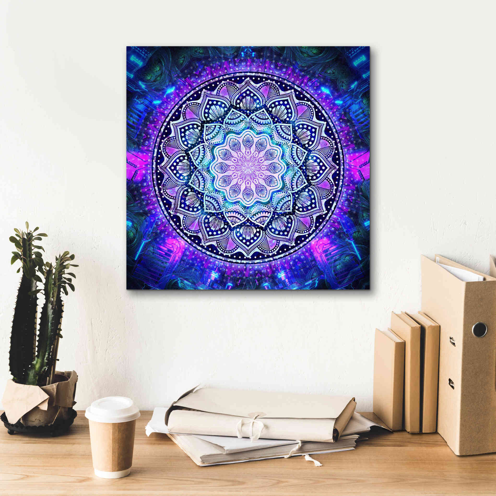 'Sacred Bloom Mandala' by Cameron Gray Giclee Canvas Wall Art,18 x 18