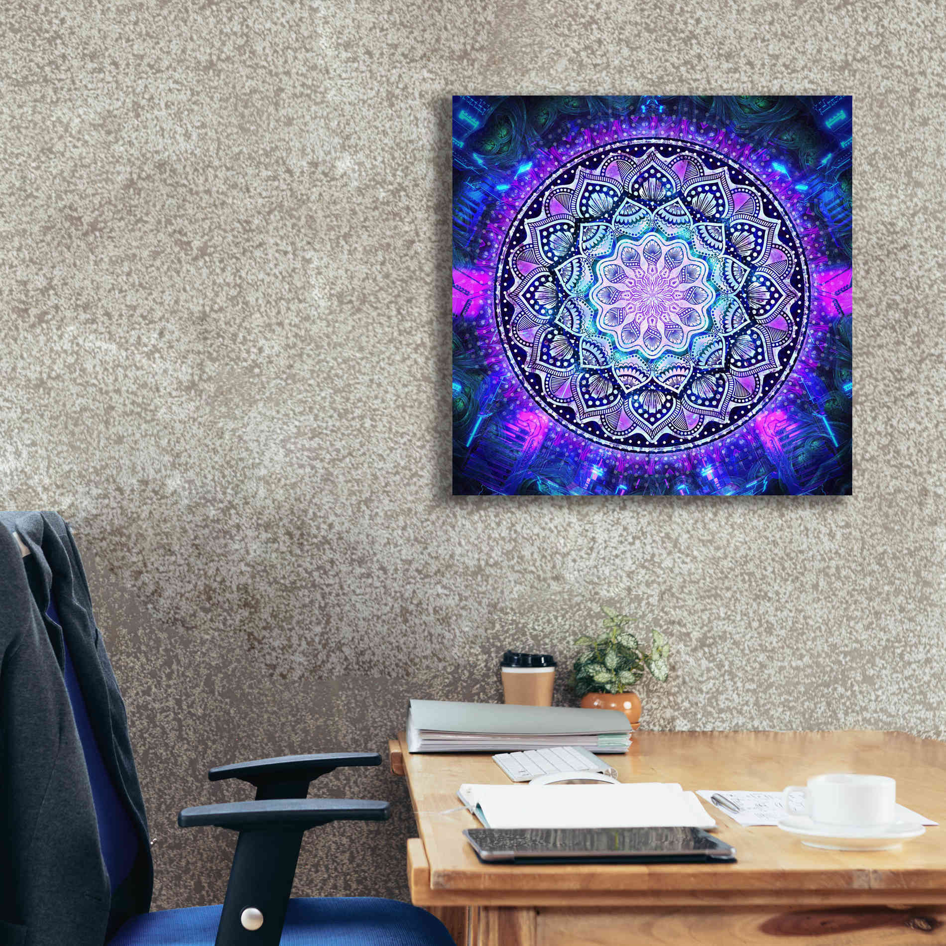 'Sacred Bloom Mandala' by Cameron Gray Giclee Canvas Wall Art,26 x 26