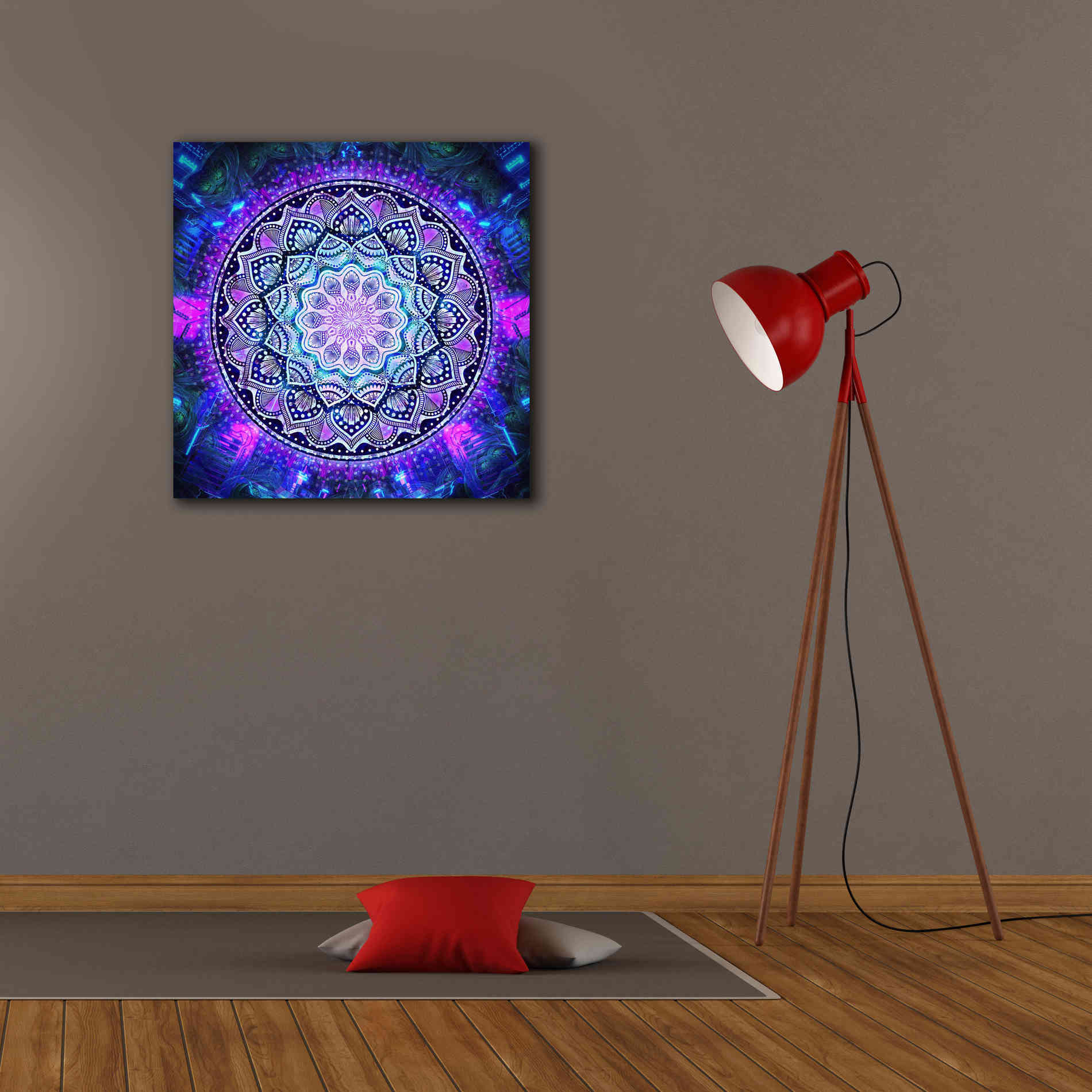 'Sacred Bloom Mandala' by Cameron Gray Giclee Canvas Wall Art,26 x 26