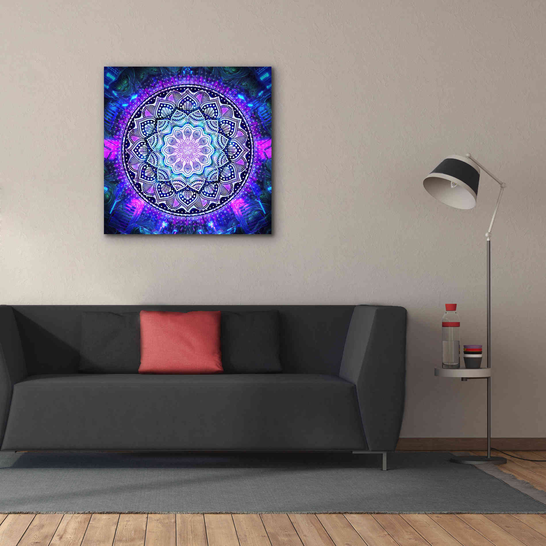 'Sacred Bloom Mandala' by Cameron Gray Giclee Canvas Wall Art,37 x 37