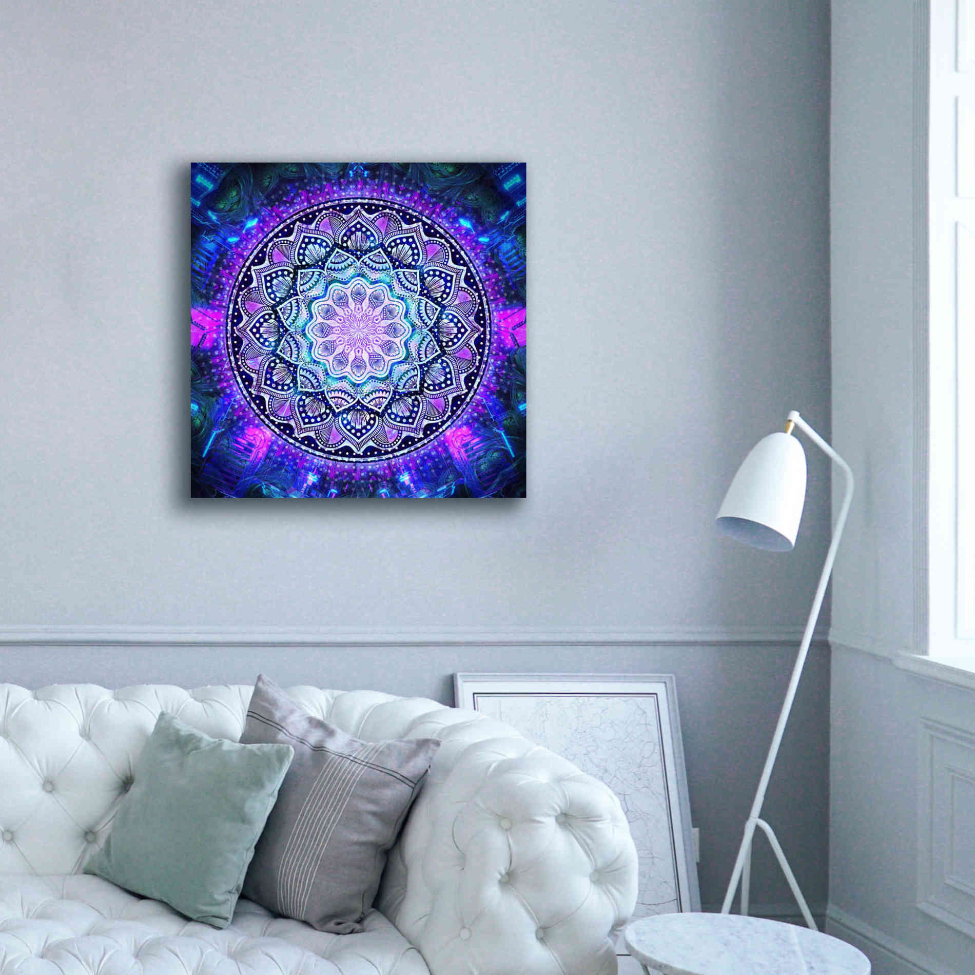 'Sacred Bloom Mandala' by Cameron Gray Giclee Canvas Wall Art,37 x 37