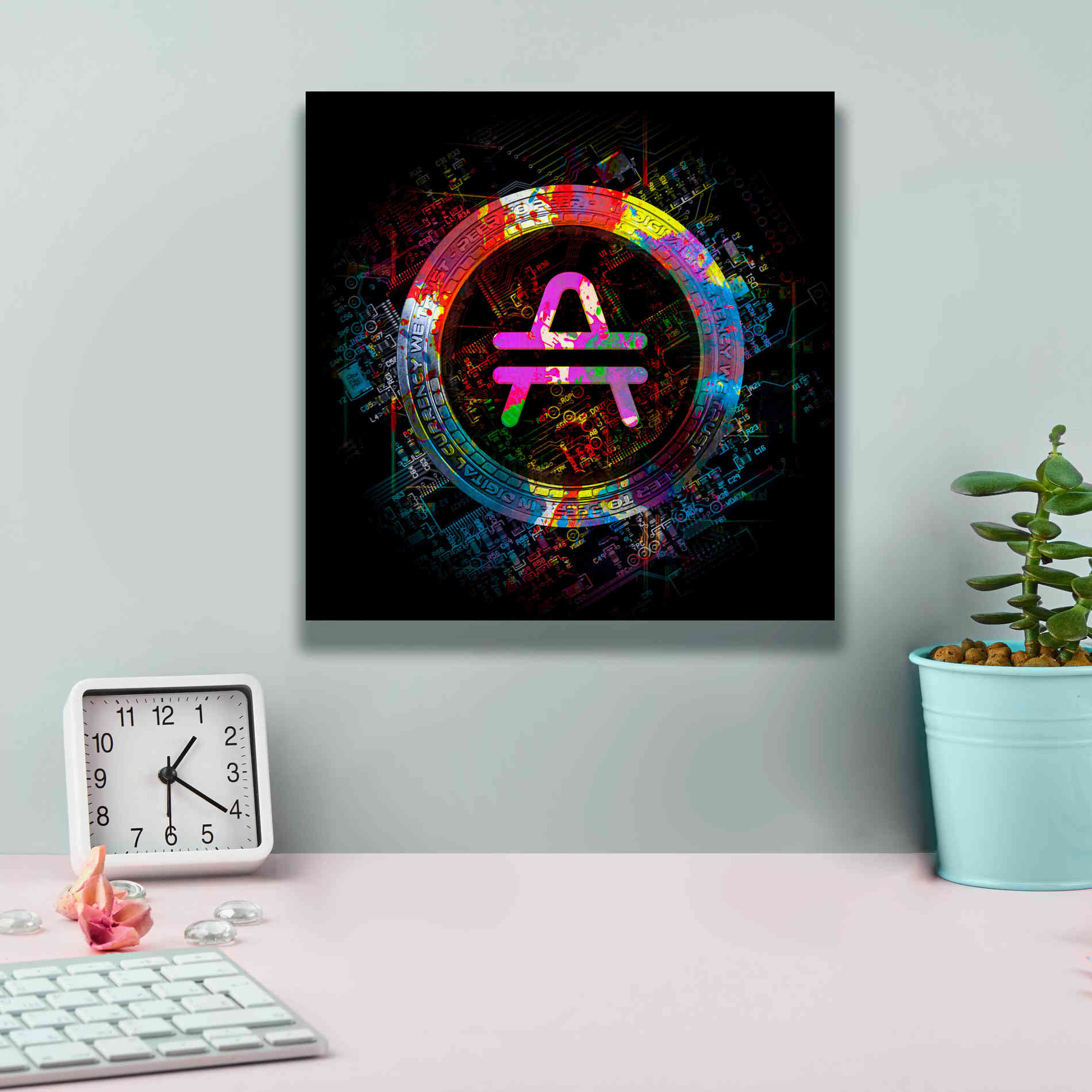 'Amp Crypto Power' by Epic Portfolio Giclee Canvas Wall Art,12 x 12
