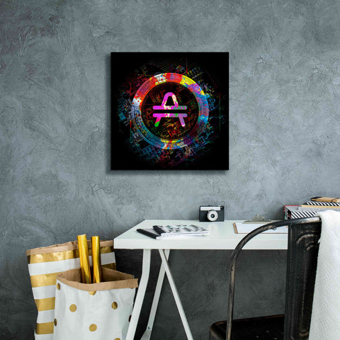 Image of 'Amp Crypto Power' by Epic Portfolio Giclee Canvas Wall Art,18 x 18