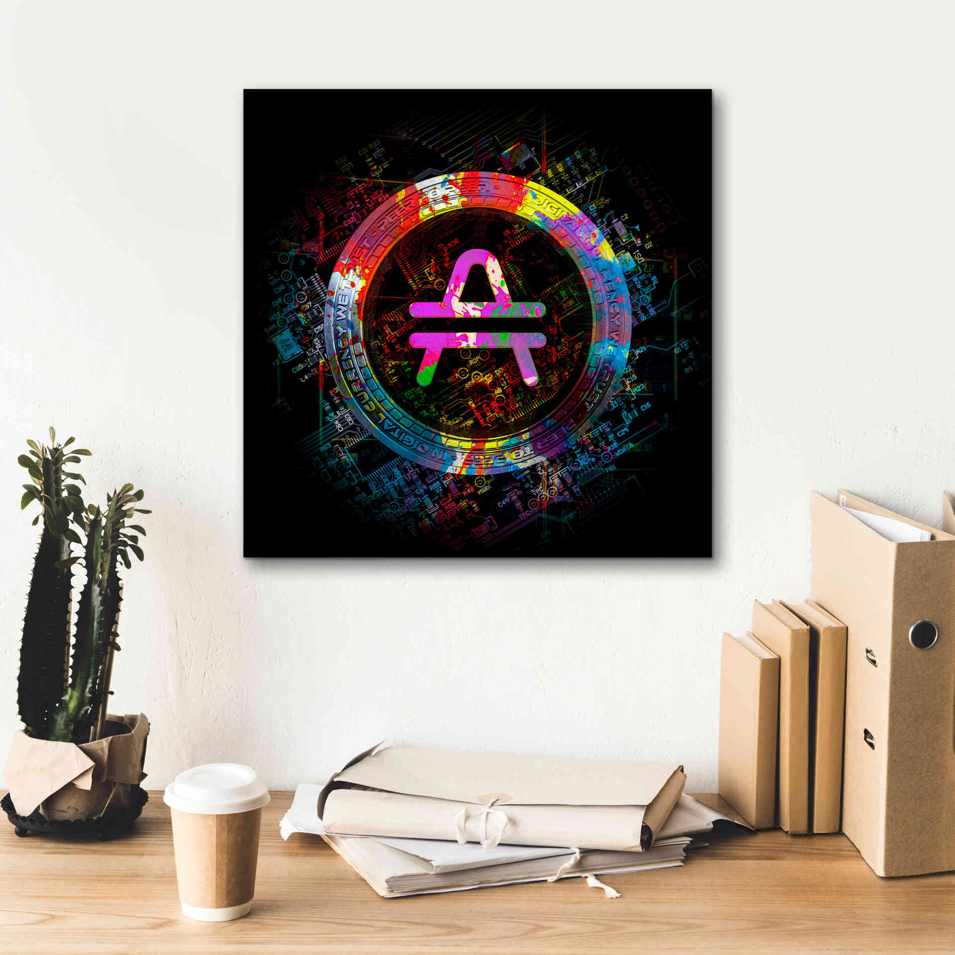 'Amp Crypto Power' by Epic Portfolio Giclee Canvas Wall Art,18 x 18