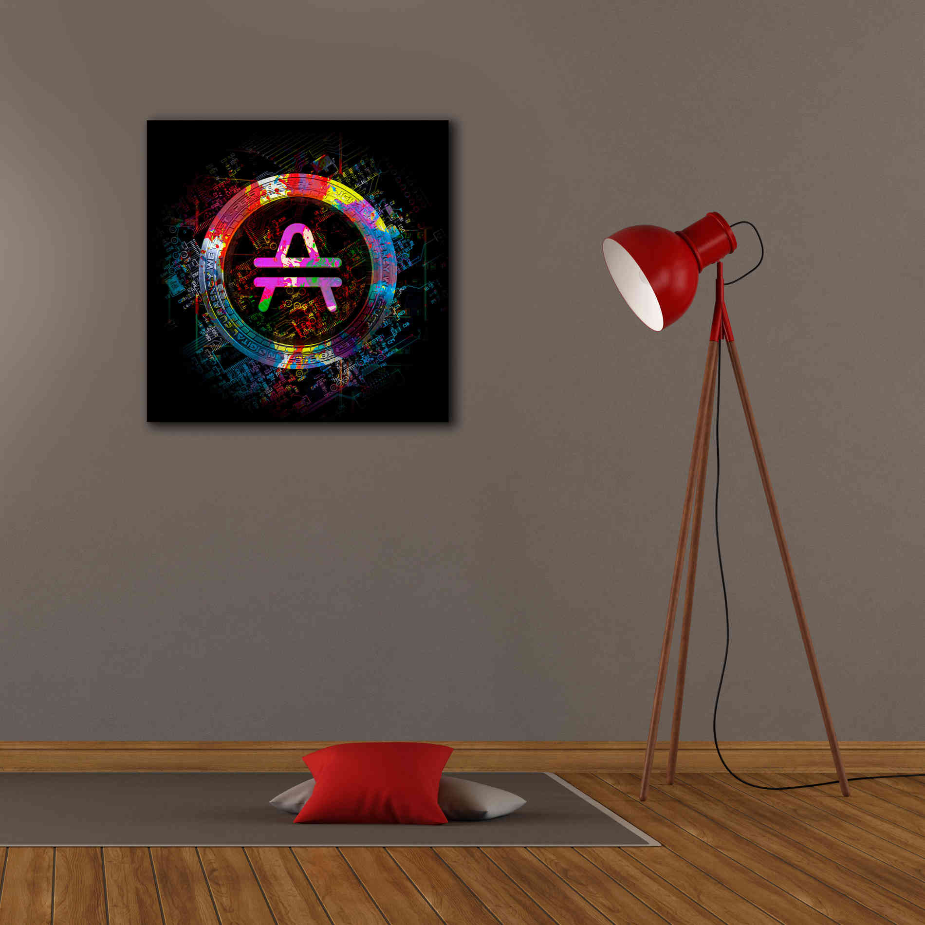 'Amp Crypto Power' by Epic Portfolio Giclee Canvas Wall Art,26 x 26