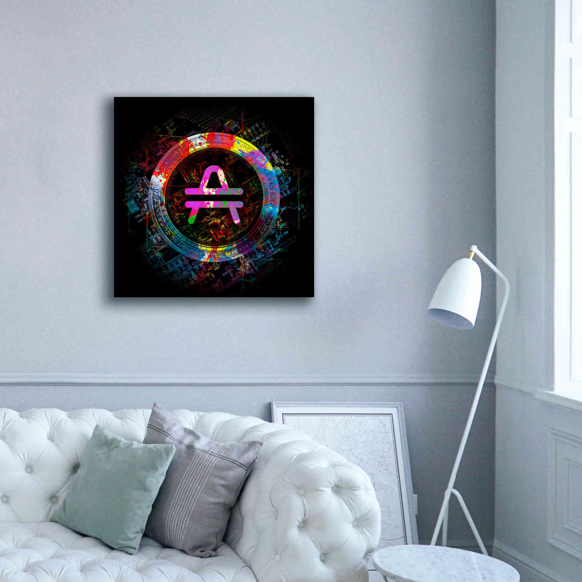 'Amp Crypto Power' by Epic Portfolio Giclee Canvas Wall Art,37 x 37