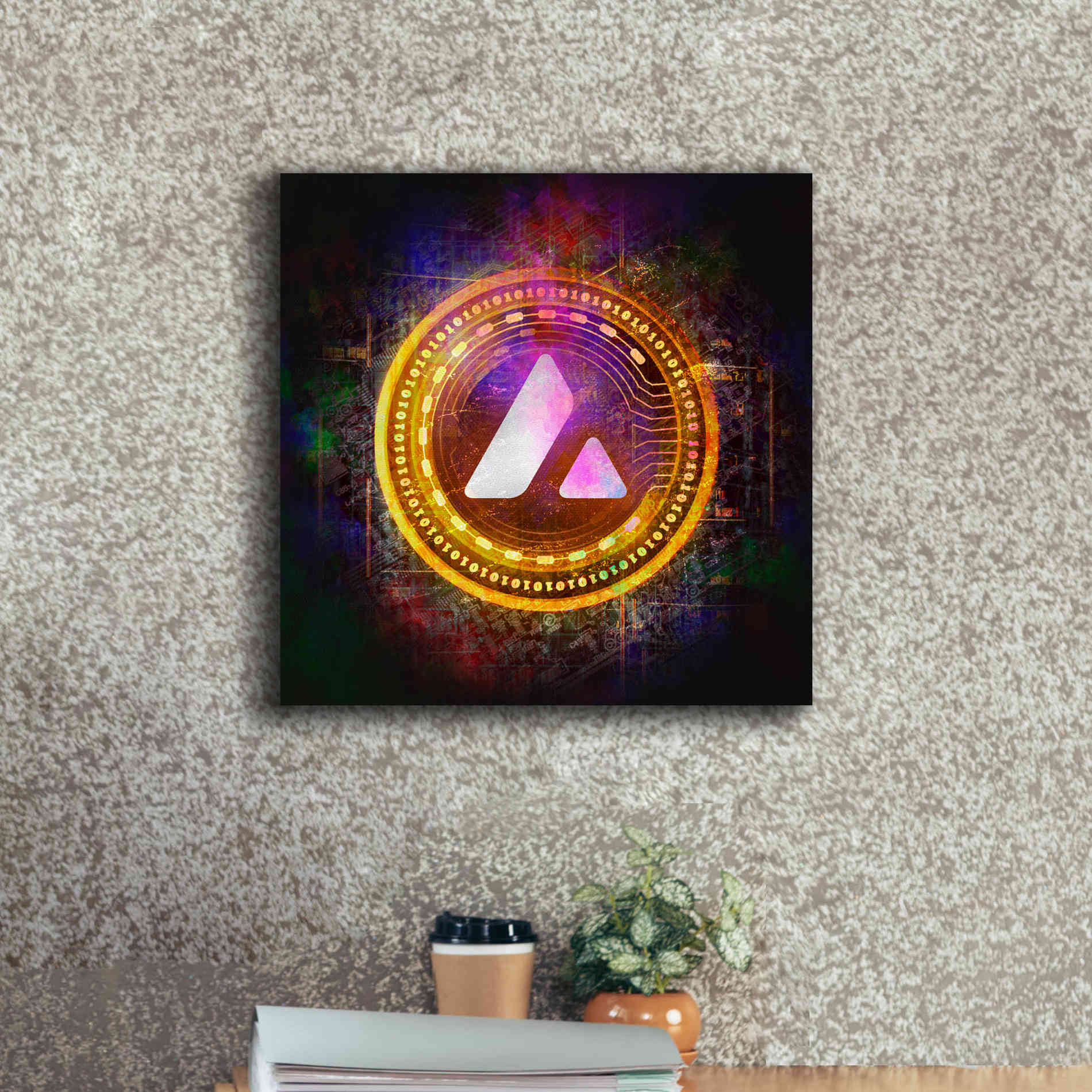 'Avalanche Crypto Halo' by Epic Portfolio Giclee Canvas Wall Art,18 x 18