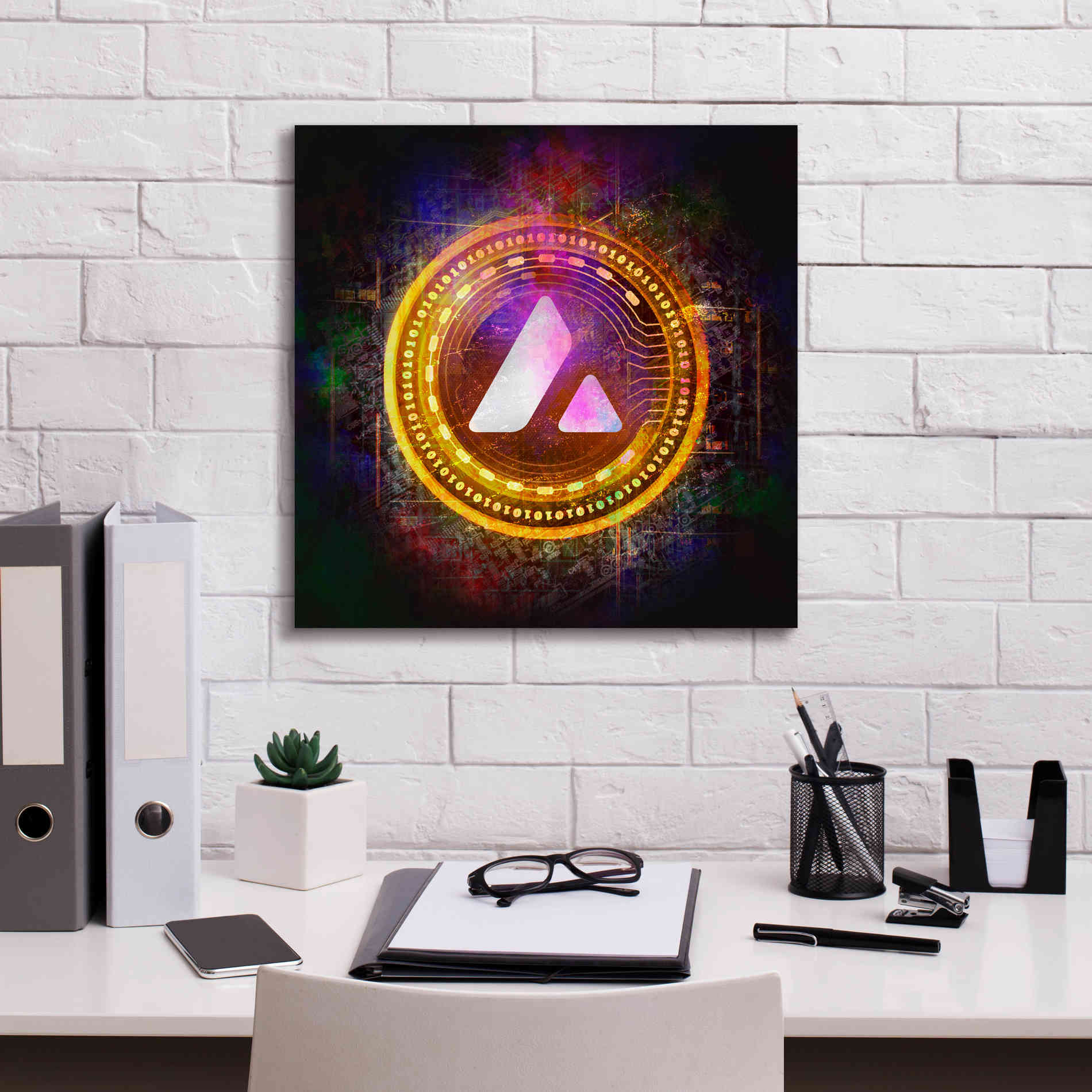 'Avalanche Crypto Halo' by Epic Portfolio Giclee Canvas Wall Art,18 x 18
