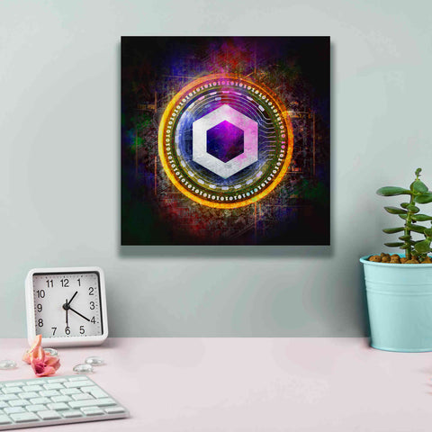 Image of 'Chainlink Crypto Halo' by Epic Portfolio Giclee Canvas Wall Art,12 x 12