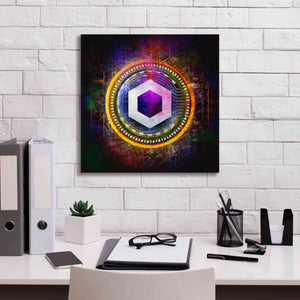 'Chainlink Crypto Halo' by Epic Portfolio Giclee Canvas Wall Art,18 x 18