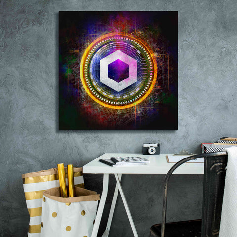Image of 'Chainlink Crypto Halo' by Epic Portfolio Giclee Canvas Wall Art,26 x 26