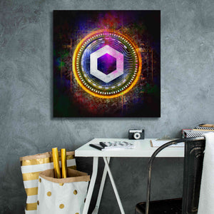'Chainlink Crypto Halo' by Epic Portfolio Giclee Canvas Wall Art,26 x 26