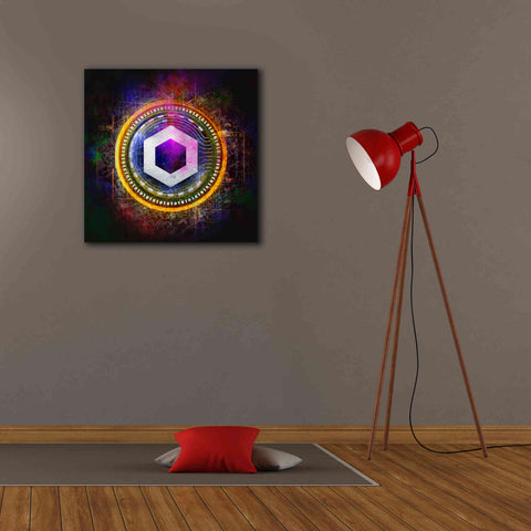 Image of 'Chainlink Crypto Halo' by Epic Portfolio Giclee Canvas Wall Art,26 x 26