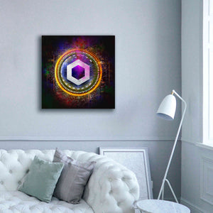 'Chainlink Crypto Halo' by Epic Portfolio Giclee Canvas Wall Art,37 x 37
