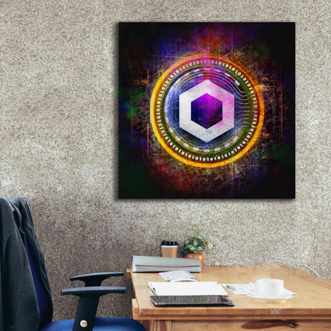 Image of 'Chainlink Crypto Halo' by Epic Portfolio Giclee Canvas Wall Art,37 x 37