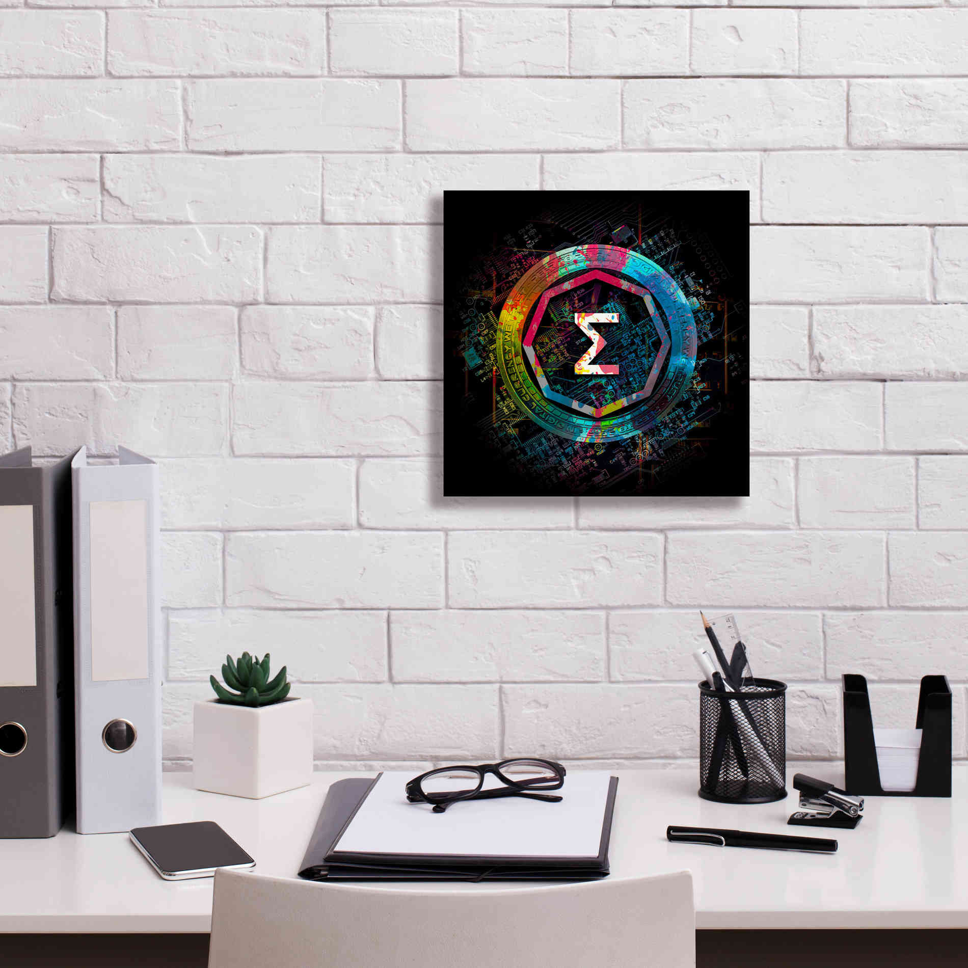 'Ergo Crypto Power' by Epic Portfolio Giclee Canvas Wall Art,12 x 12