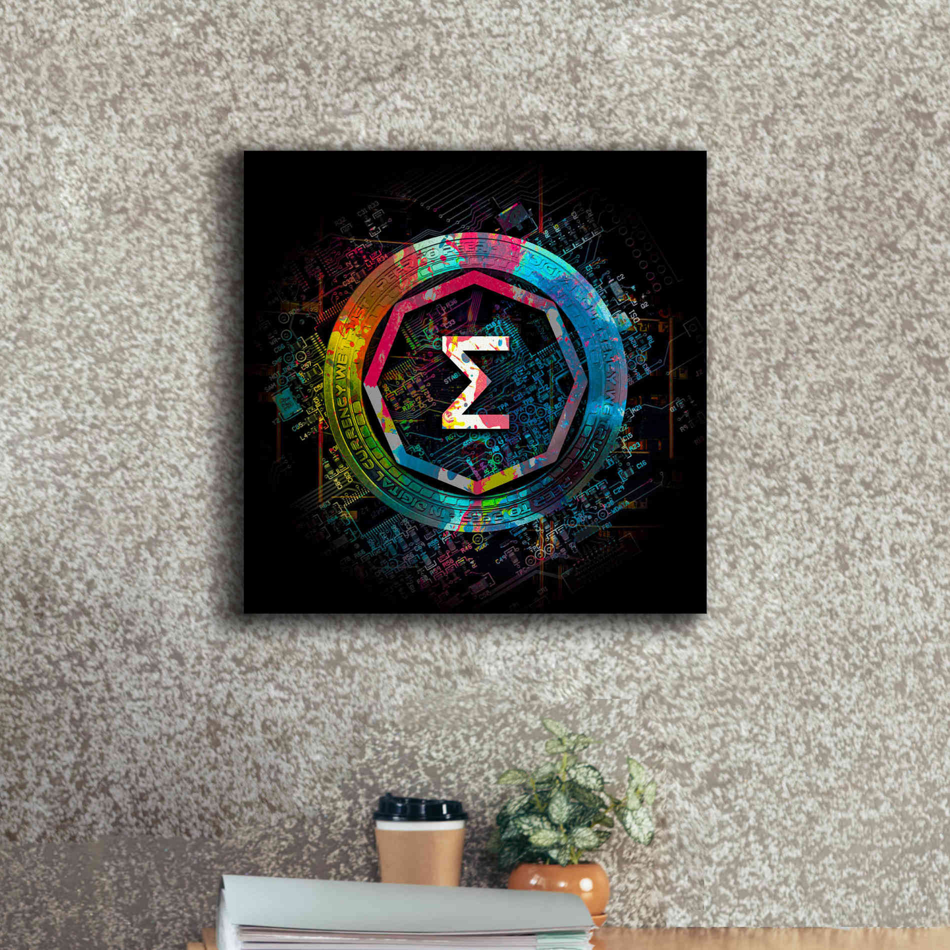 'Ergo Crypto Power' by Epic Portfolio Giclee Canvas Wall Art,18 x 18