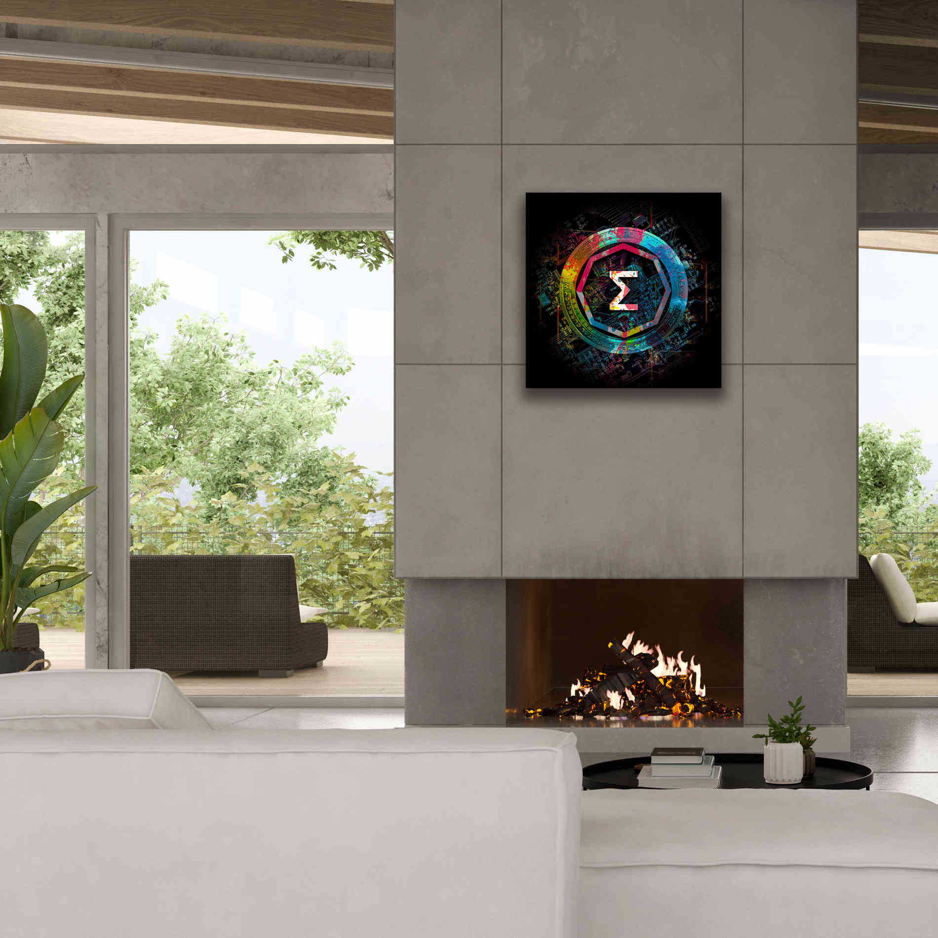 'Ergo Crypto Power' by Epic Portfolio Giclee Canvas Wall Art,26 x 26