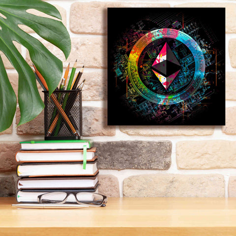 Image of 'Ethereum Crypto Power' by Epic Portfolio Giclee Canvas Wall Art,12 x 12