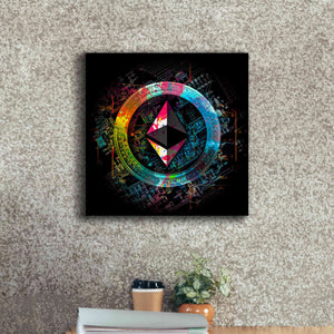 'Ethereum Crypto Power' by Epic Portfolio Giclee Canvas Wall Art,18 x 18