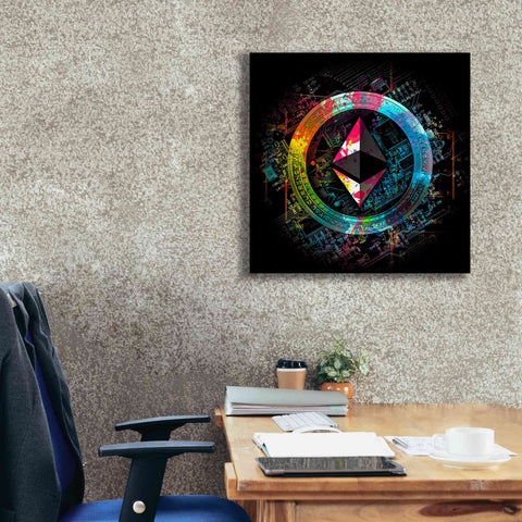 Image of 'Ethereum Crypto Power' by Epic Portfolio Giclee Canvas Wall Art,26 x 26