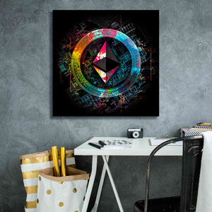 'Ethereum Crypto Power' by Epic Portfolio Giclee Canvas Wall Art,26 x 26