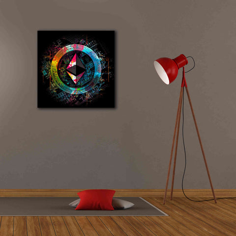 Image of 'Ethereum Crypto Power' by Epic Portfolio Giclee Canvas Wall Art,26 x 26