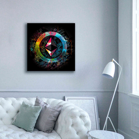 Image of 'Ethereum Crypto Power' by Epic Portfolio Giclee Canvas Wall Art,37 x 37