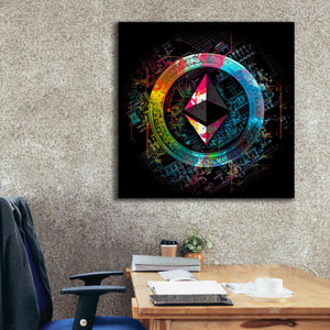 'Ethereum Crypto Power' by Epic Portfolio Giclee Canvas Wall Art,37 x 37