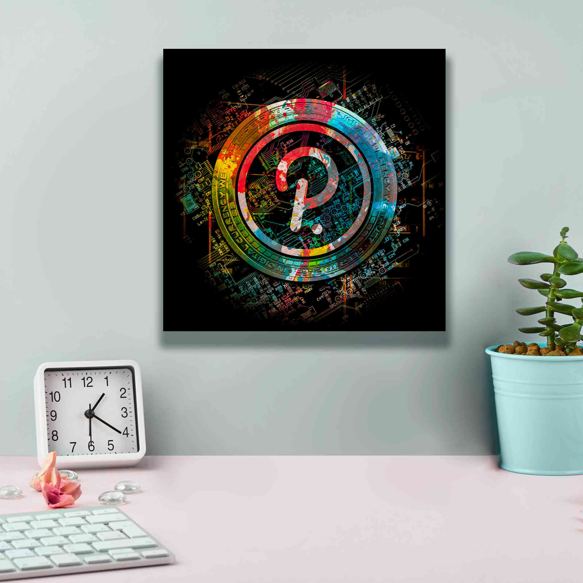 'Polkadot Crypto Power' by Epic Portfolio Giclee Canvas Wall Art,12 x 12