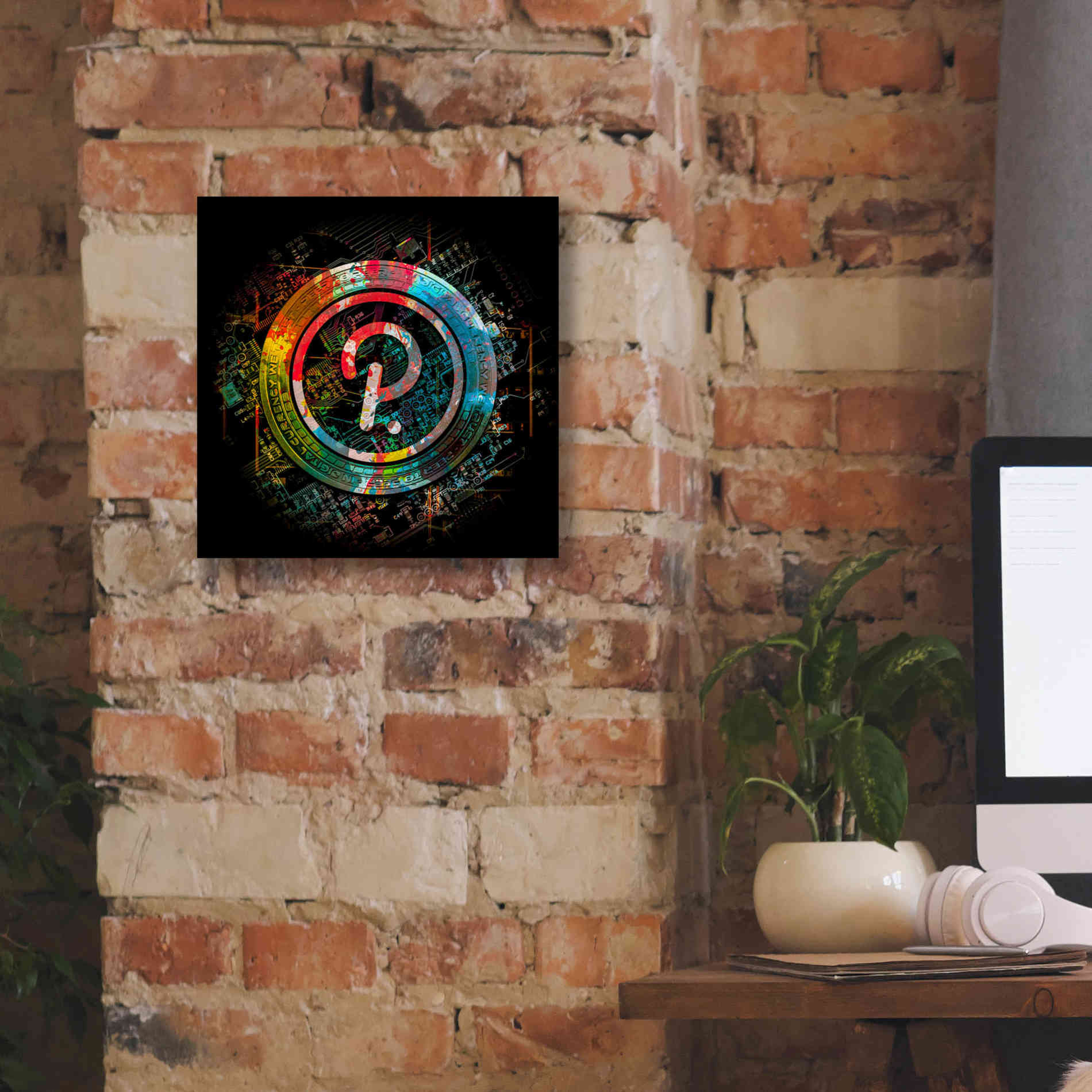 'Polkadot Crypto Power' by Epic Portfolio Giclee Canvas Wall Art,12 x 12
