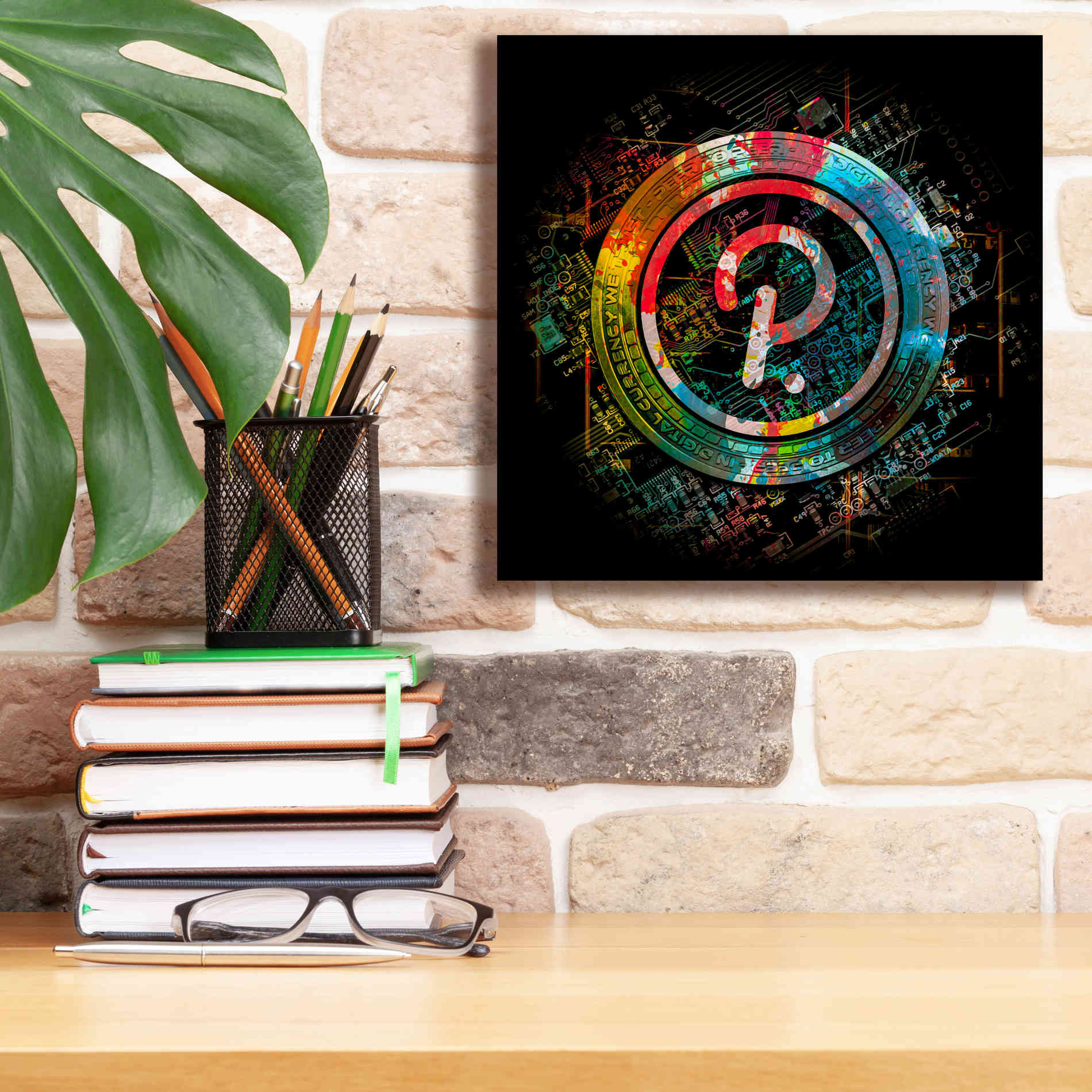 'Polkadot Crypto Power' by Epic Portfolio Giclee Canvas Wall Art,12 x 12
