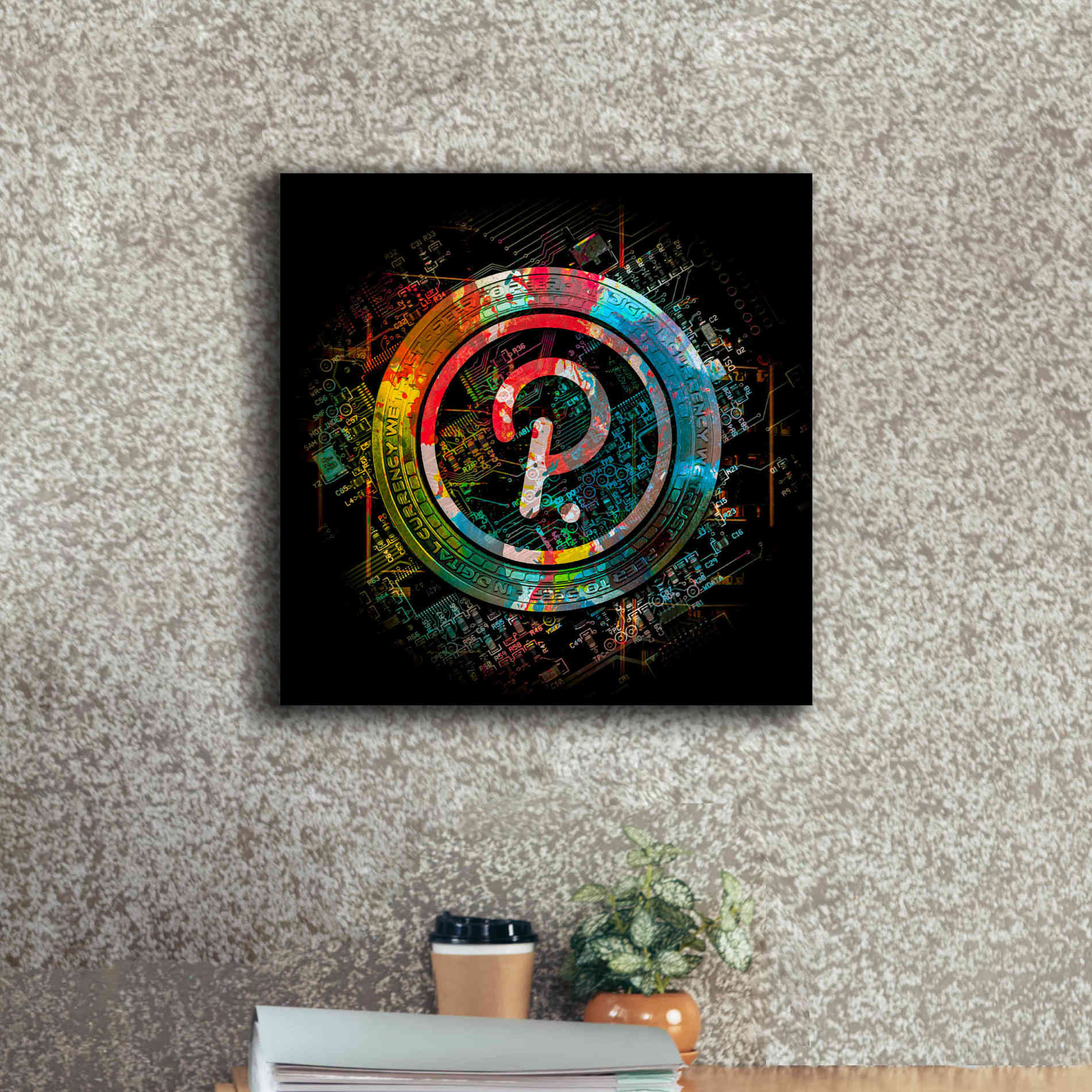 'Polkadot Crypto Power' by Epic Portfolio Giclee Canvas Wall Art,18 x 18