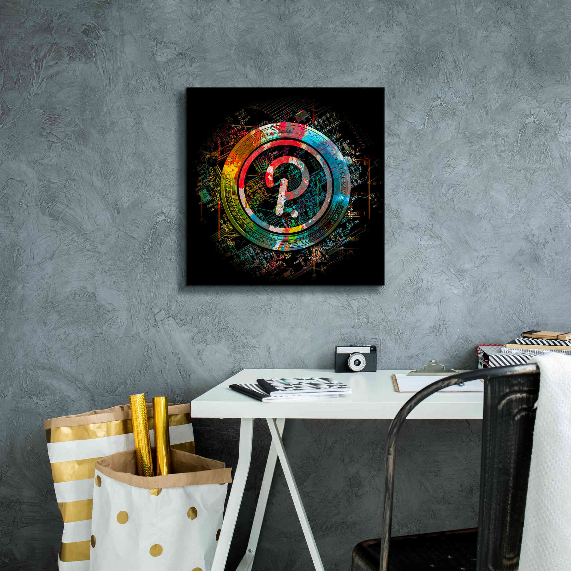 'Polkadot Crypto Power' by Epic Portfolio Giclee Canvas Wall Art,18 x 18