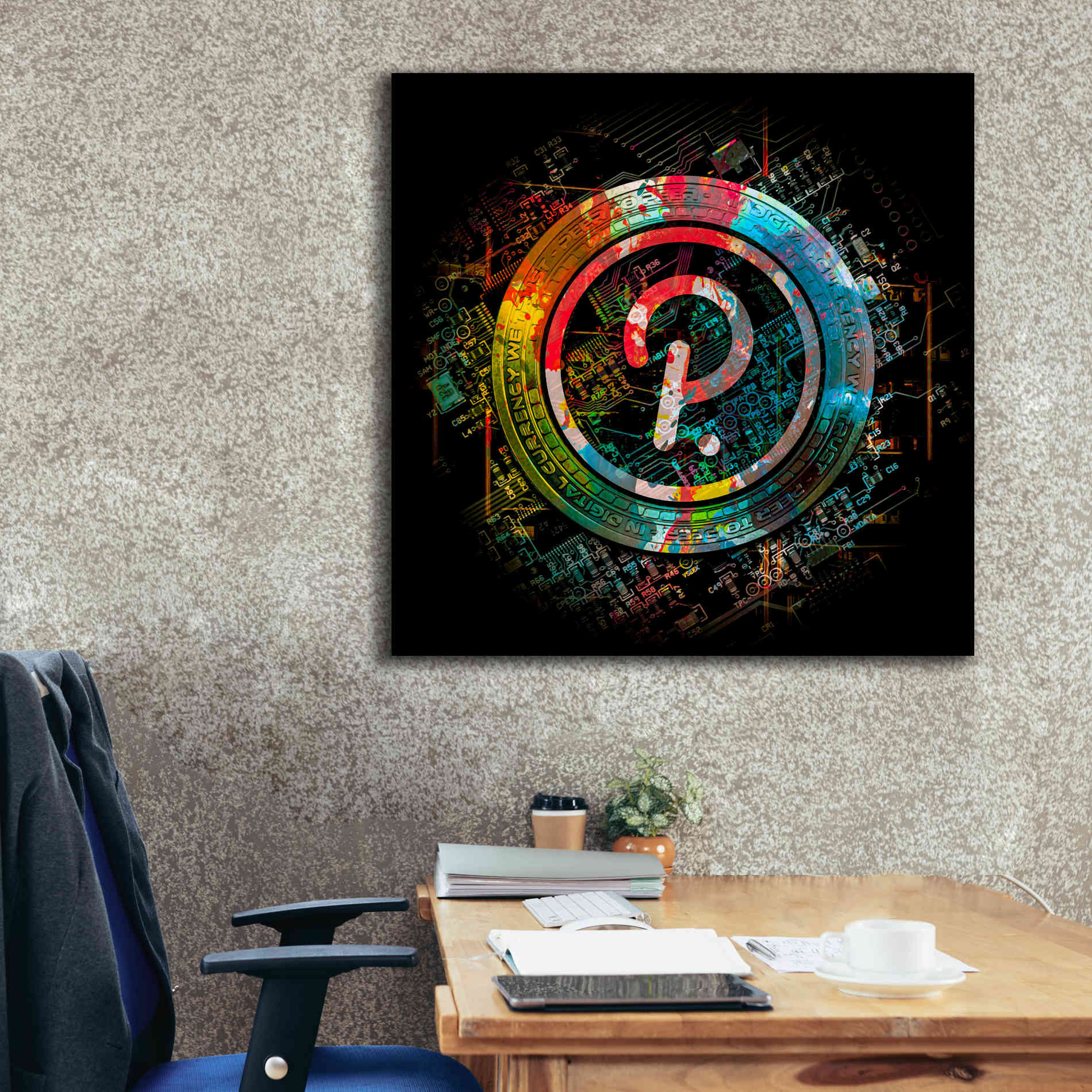 'Polkadot Crypto Power' by Epic Portfolio Giclee Canvas Wall Art,37 x 37