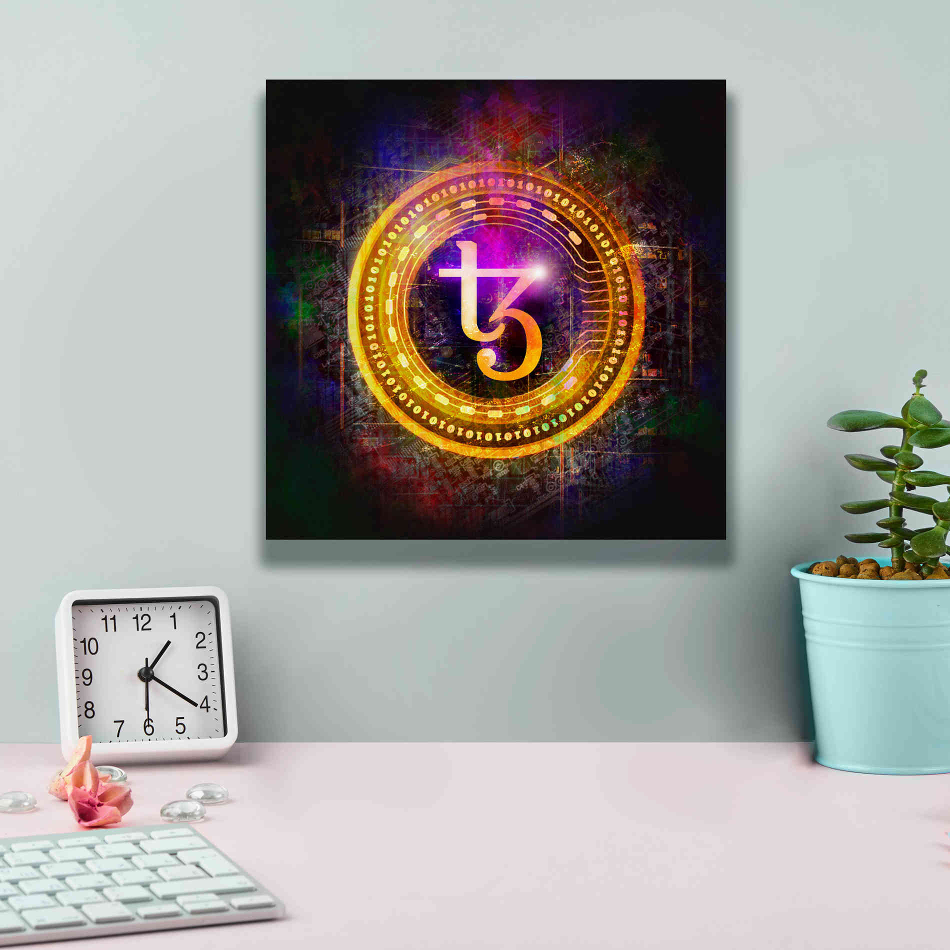 'Tezos Crypto Halo' by Epic Portfolio Giclee Canvas Wall Art,12 x 12