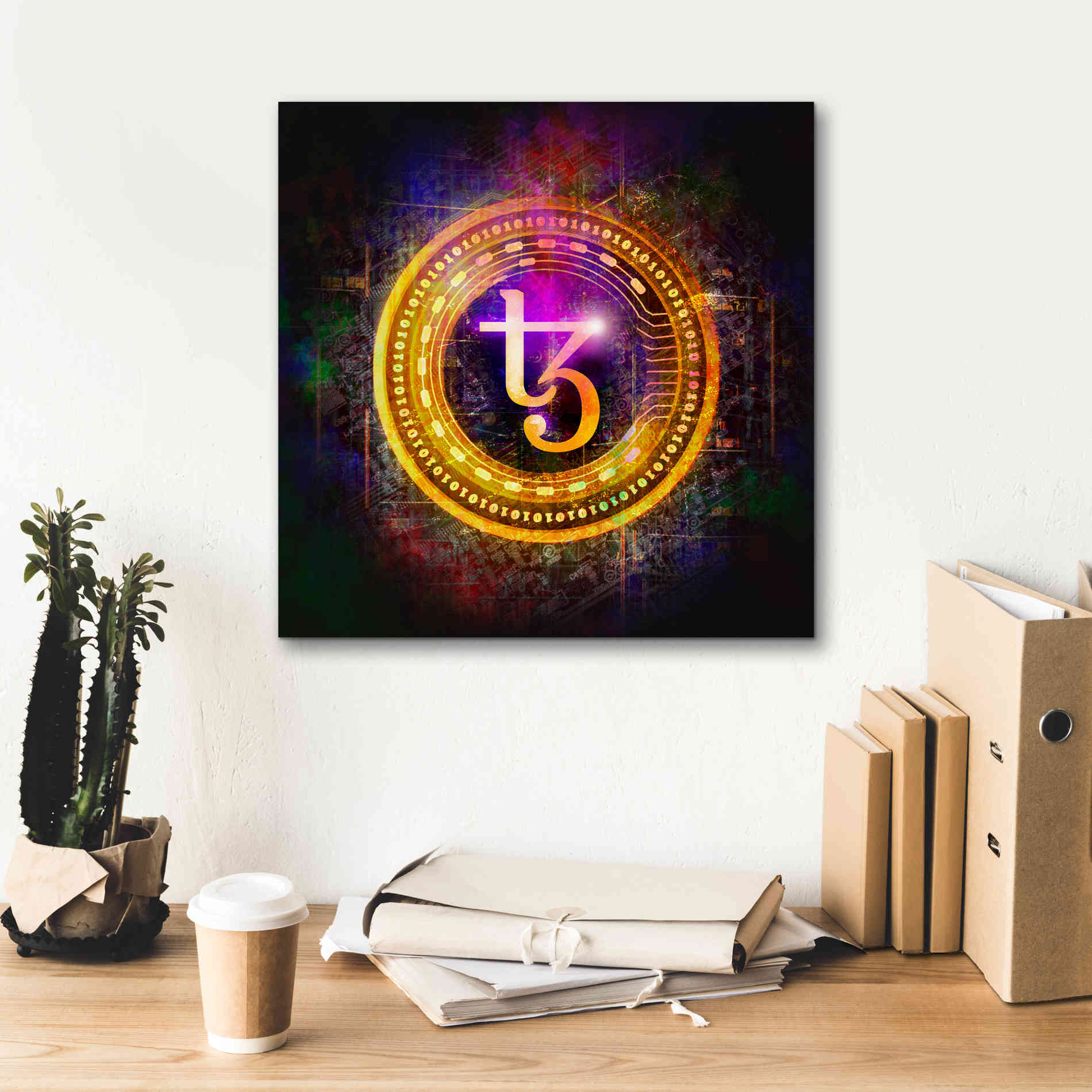 'Tezos Crypto Halo' by Epic Portfolio Giclee Canvas Wall Art,18 x 18