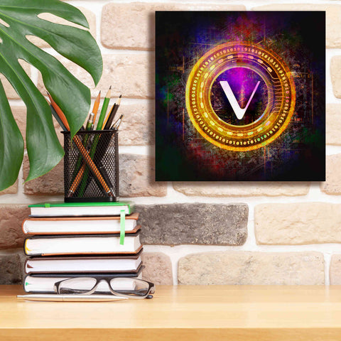 Image of 'Vechain Crypto Halo' by Epic Portfolio Giclee Canvas Wall Art,12 x 12
