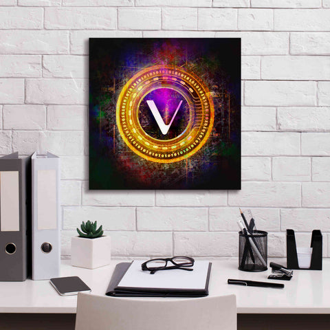 Image of 'Vechain Crypto Halo' by Epic Portfolio Giclee Canvas Wall Art,18 x 18