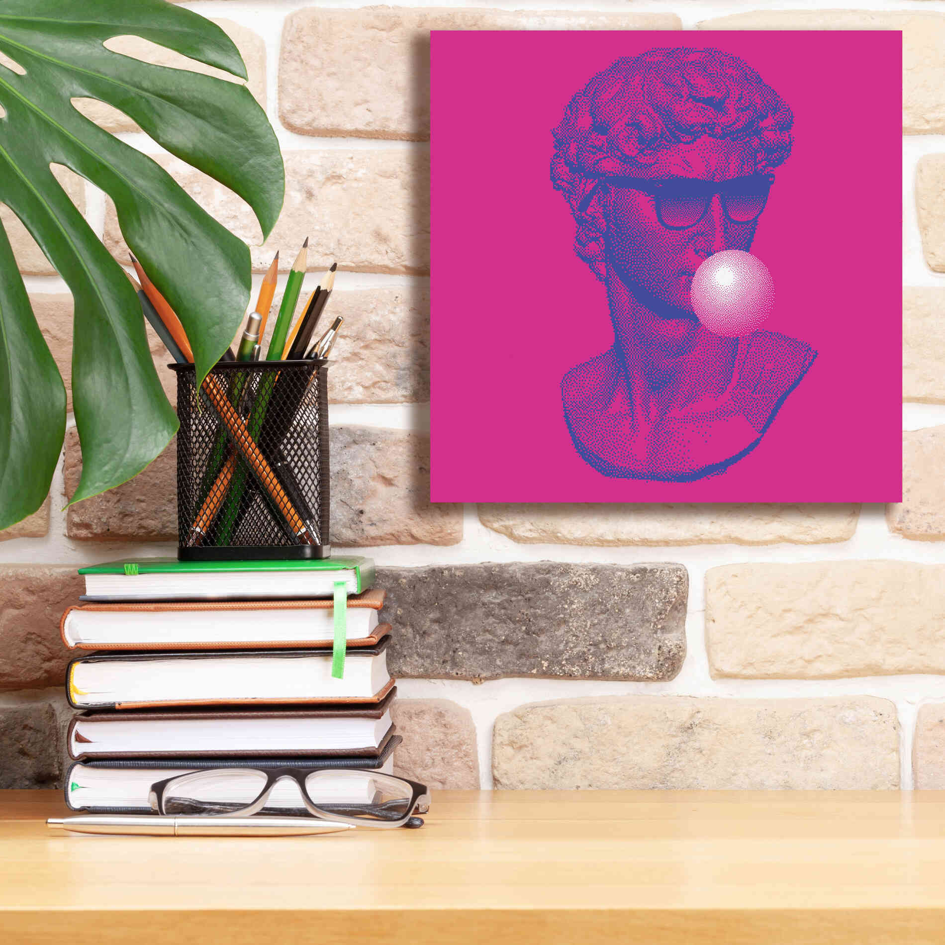 'Michelangelos Pixel David' by Epic Portfolio, Canvas Wall Art,12x12