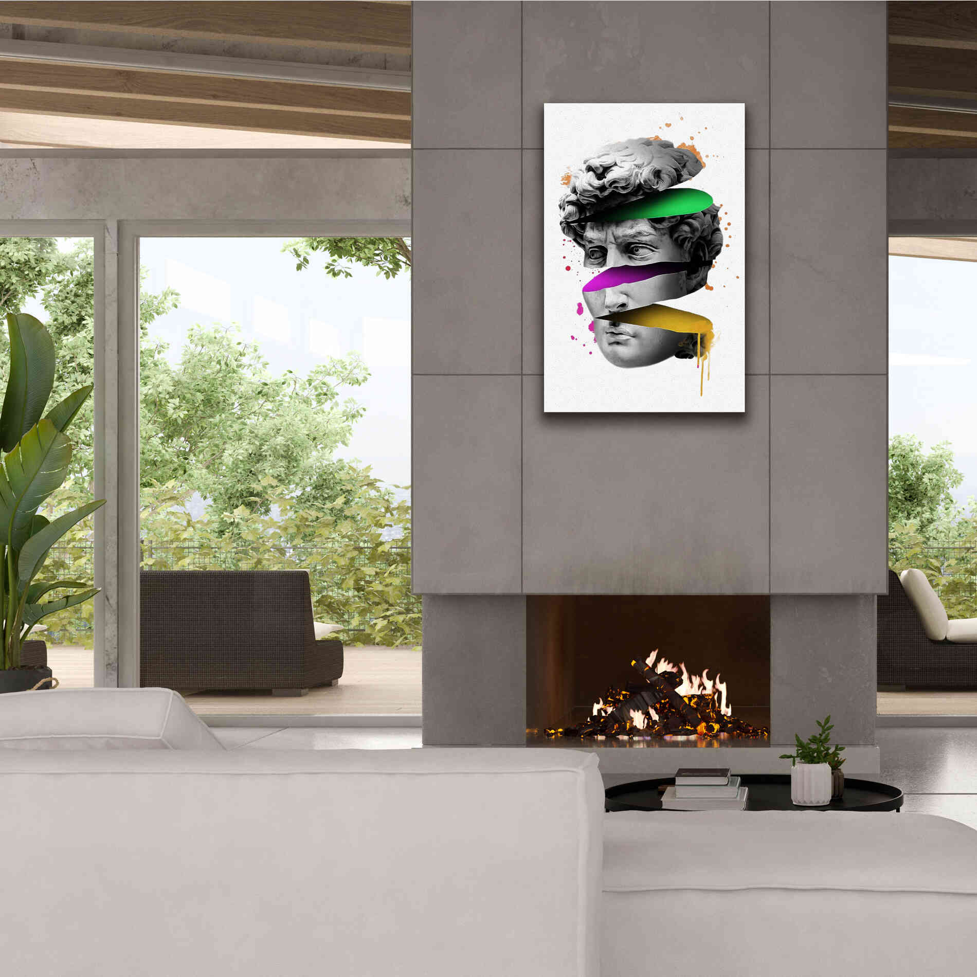 'Michelangelo David Sliced' by Epic Portfolio, Canvas Wall Art,26x40