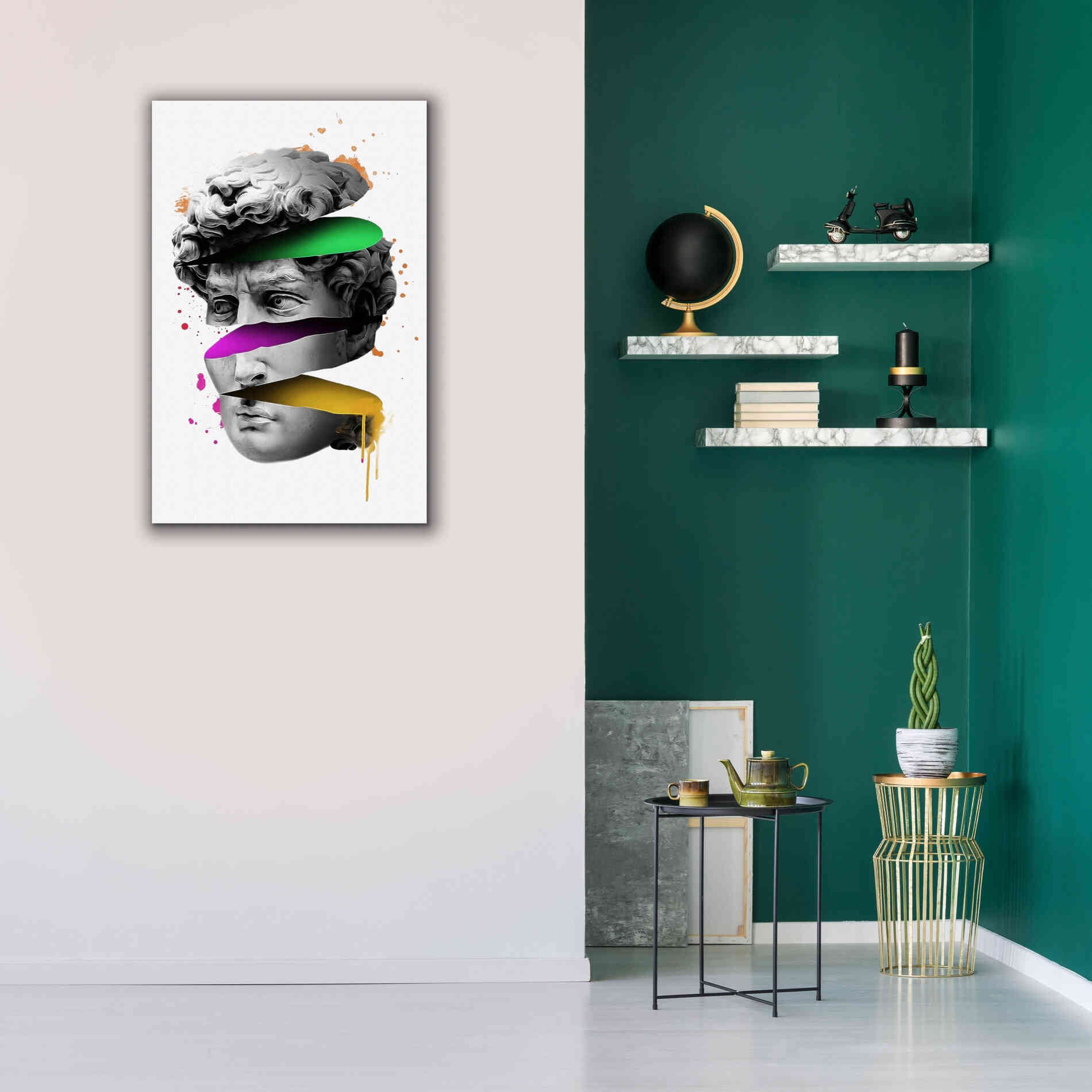 'Michelangelo David Sliced' by Epic Portfolio, Canvas Wall Art,26x40