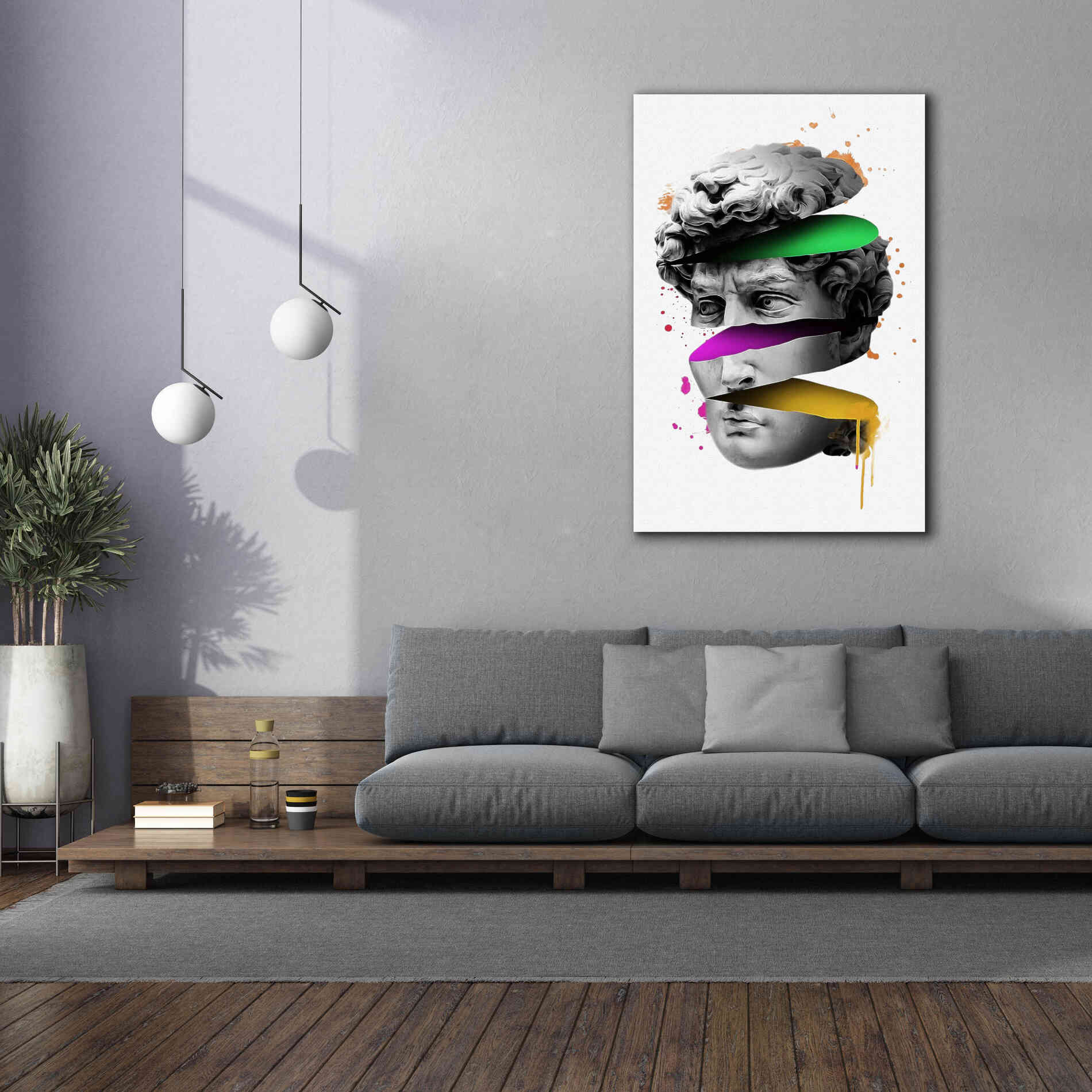 'Michelangelo David Sliced' by Epic Portfolio, Canvas Wall Art,40x60