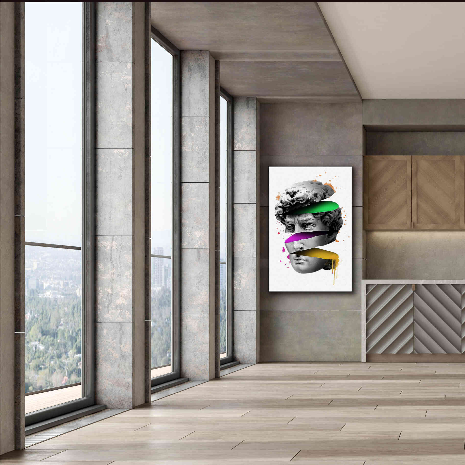 'Michelangelo David Sliced' by Epic Portfolio, Canvas Wall Art,40x60