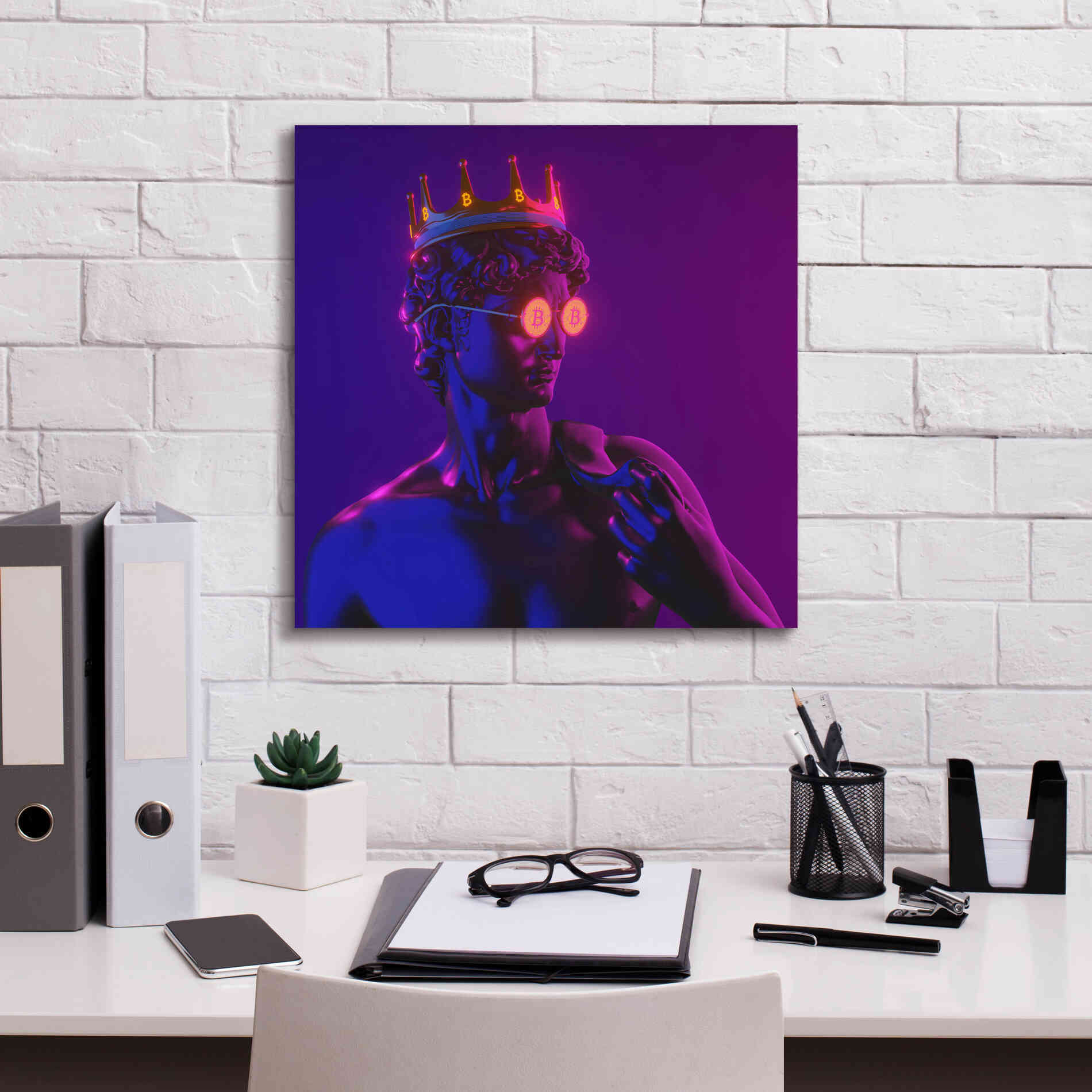 'Michelangelo Bitcoin David' by Epic Portfolio, Canvas Wall Art,18x18